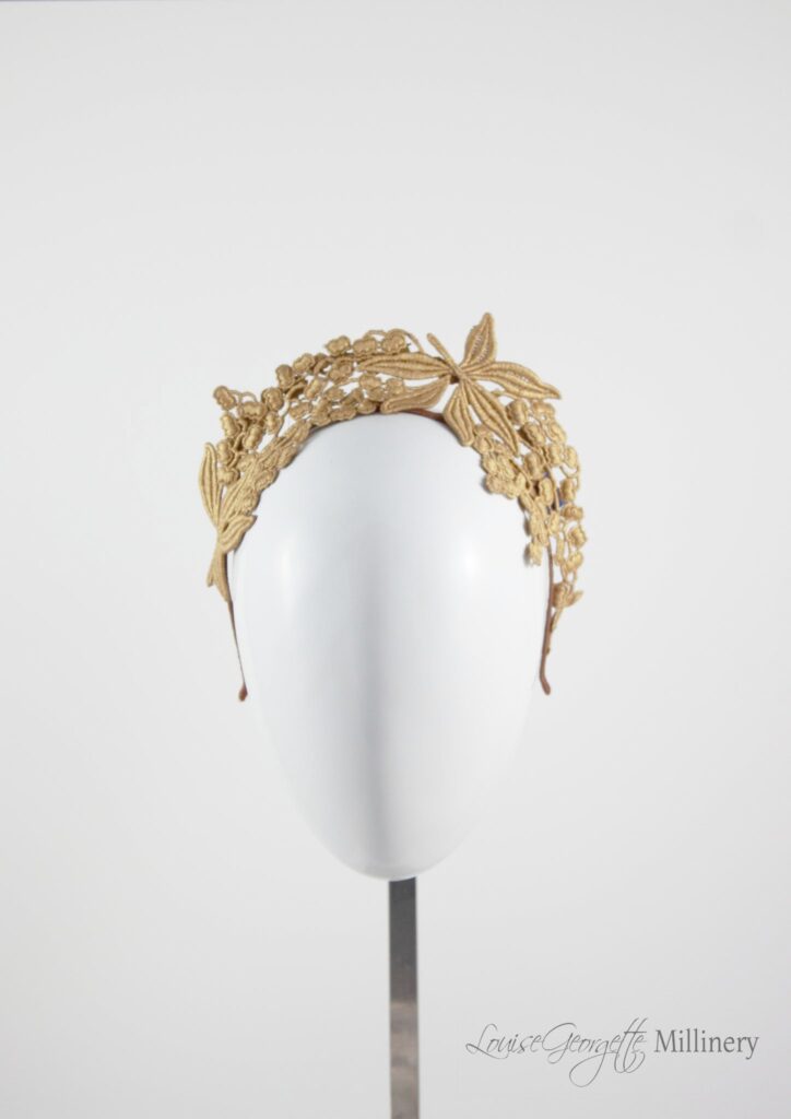 Lacy Gold Bridal Headband